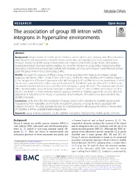The Association of Group IIB Intron with Integrons in Hypersaline Environments Sarah Sonbol1 and Rania Siam1,2*