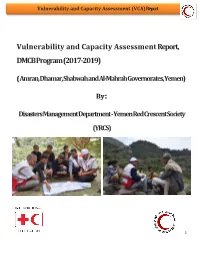 Vulnerability and Capacity Assessment Report, DMCB Program (2017-2019)