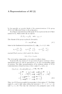 A Representations of SU(2)
