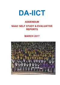 Addendum Naac Self Study & Evaluative Reports March 2017