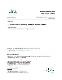 An Introduction to Building Contracts: an Irish Context