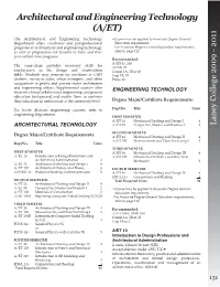 Architectural and Engineering Technology (A/ET)