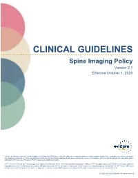 Evicore Spine Imaging Guidelines