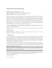 Hardware Information Flow Tracking