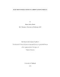 I ELECTRON INTERACTIONS in CARBON NANOMATERIALS By