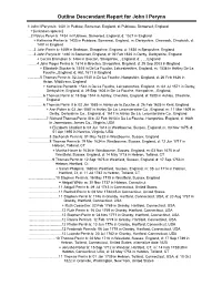 Outline Descendant Report for John I Peryns