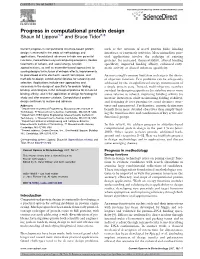 Progress in Computational Protein Design Shaun M Lippow1,4 and Bruce Tidor2,3
