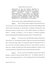 Resolution No. 16-R-131 18 Resolution of the City Council Adopting an Amended and Restated Specific Plan for a Gateway Developme