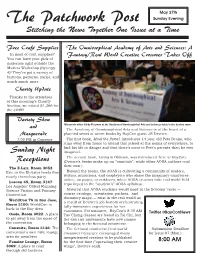 The Patchwork Post Sunday Evening Stitching the News Together One Issue at a Time