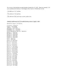 This Version of the Database Includes Launches Through July 31, 2020