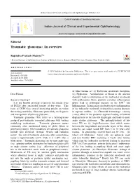 Traumatic Glaucoma: an Overview