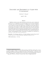 Discovery and Equilibrium in Games with Unawareness∗