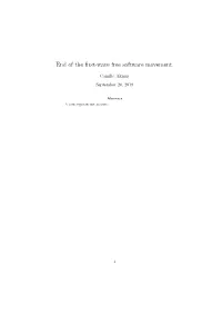 End of the First-Wave Free Software Movement