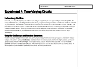 Experiment 4: Time-Varying Circuits