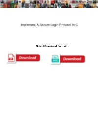 Implement a Secure Login Protocol in C