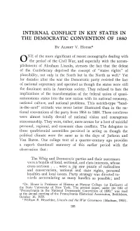 Internal Conflict in Key States in the Democratic Convention of 1880