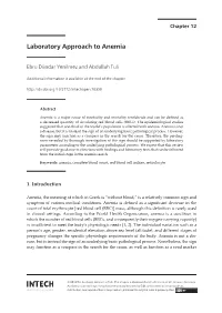 Laboratory Approach to Anemia Laboratory Approach to Anemia