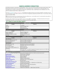 Name & Address Formatting