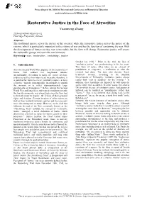 Restorative Justice in the Face of Atrocities