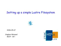 Setting up a Simple Lustre Filesystem