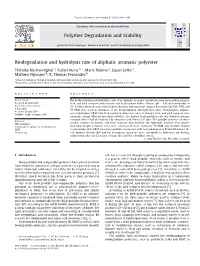 Biodegradation and Hydrolysis Rate of Aliphatic Aromatic Polyester
