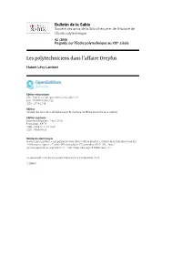 Bulletin De La Sabix, 42 | 2008 Les Polytechniciens Dans L’Affaire Dreyfus 2