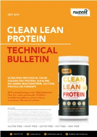 Clean Lean Protein Technical Bulletin