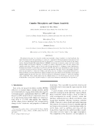 Cumulus Microphysics and Climate Sensitivity