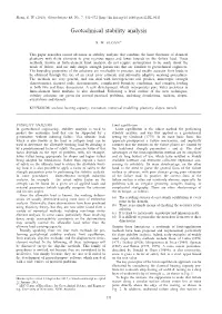 Geotechnical Stability Analysis