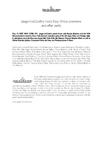Jaeger-Lecoultre Hosts Easy Virtue Premiere and After Party