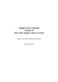 Ngspice User's Manual (Version 32)