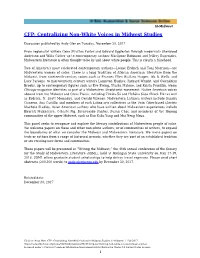 CFP: Centralizing Non-White Voices in Midwest Studies