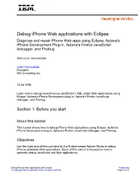 Debug Iphone Web Applications with Eclipse