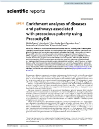 Enrichment Analyses of Diseases and Pathways Associated With