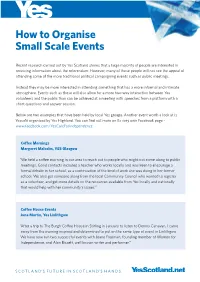 How to Organise Small Scale Events