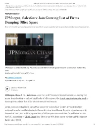 Jpmorgan, Salesforce Join Growing List of Firms Dumping Office Space