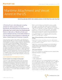Maritime Attachment and Vessel Arrest in the US