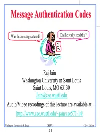 Message Authentication Codes