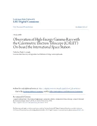 Observation of High-Energy Gamma-Rays with the Calorimetric