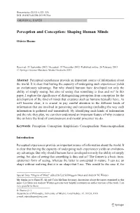 Perception and Conception: Shaping Human Minds