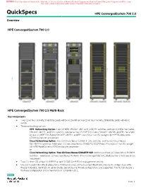 Quickspecs HPE Convergedsystem 700 2.0 Overview