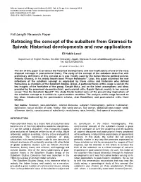 “Retracing the Concept of the Subaltern from Gramsci to Spivak