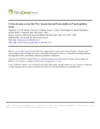 Urban Streams Across the USA: Lessons Learned from Studies in 9 Metropolitan Areas Author(S): Larry R