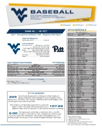 2019 Schedule Game 28 // Vs