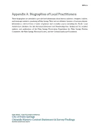 Appendix A: Biographies of Local Practitioners