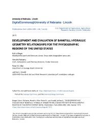 Development and Evaluation of Bankfull Hydraulic Geometry Relationships for the Physiographic Regions of the United States