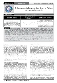 E- Commerce Challenges: a Case Study of Flipkart. Com Versus Amazon. In