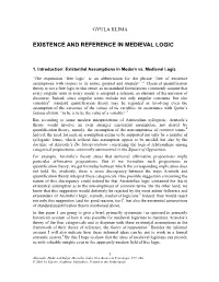 Existence and Reference in Medieval Logic