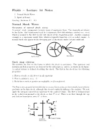Fluids – Lecture 14 Notes