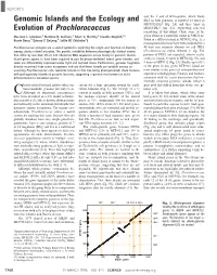 Genomic Islands and the Ecology and Evolution of Prochlorococcus